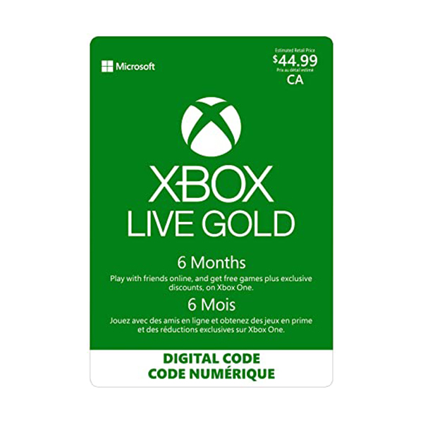 xbox live gold us cad 6 months