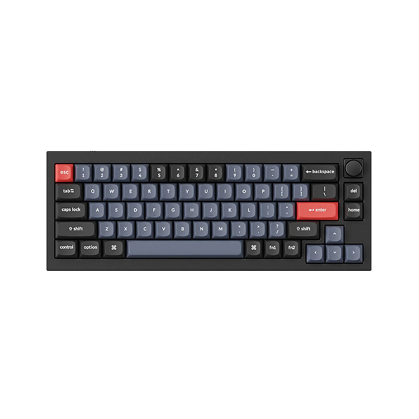 Keychron Q2 QMK Custom Mechanical Keyboard Fully Assembled Knob Carbon Black B Gateron G Pro Red