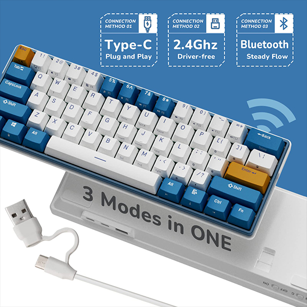 RK61 Plus Wireless Mechanical Keyboard.jpg white 2