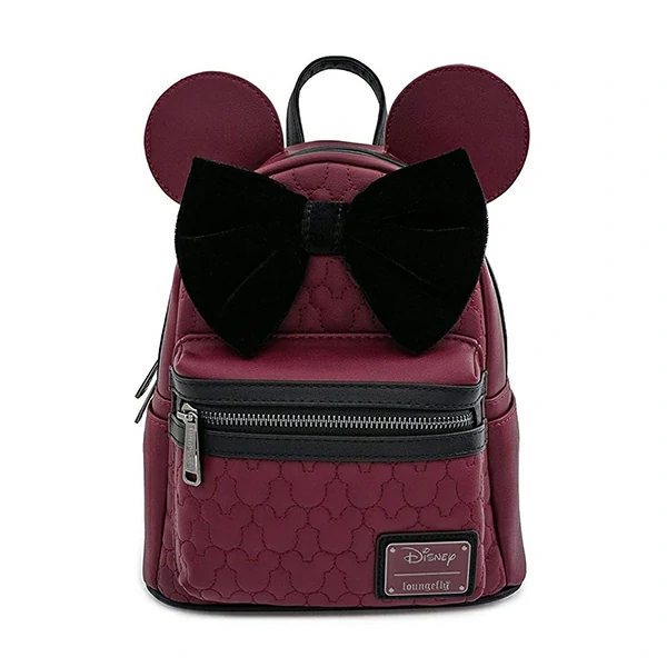 Minnie Mouse Maroon Quilted Mini Backpack